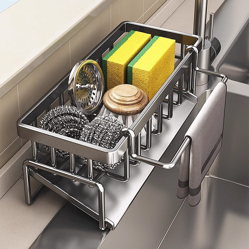 Kitchen Sink Drain Rack for Sponge and Dish Cloth