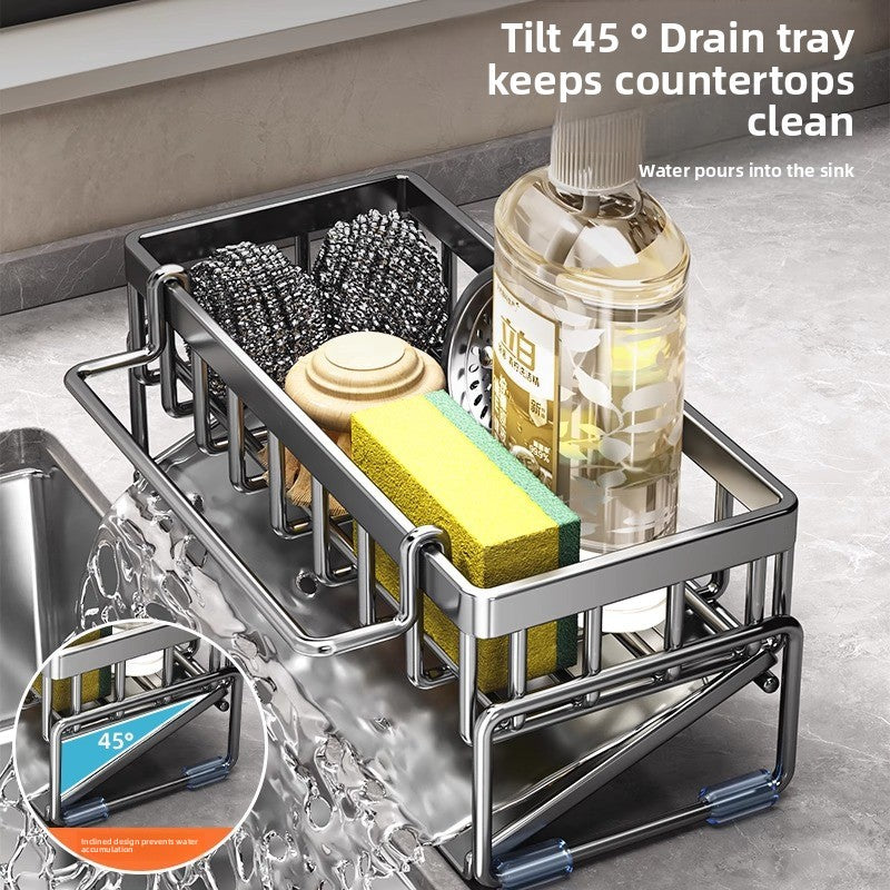 Kitchen Sink Drain Rack for Sponge and Dish Cloth