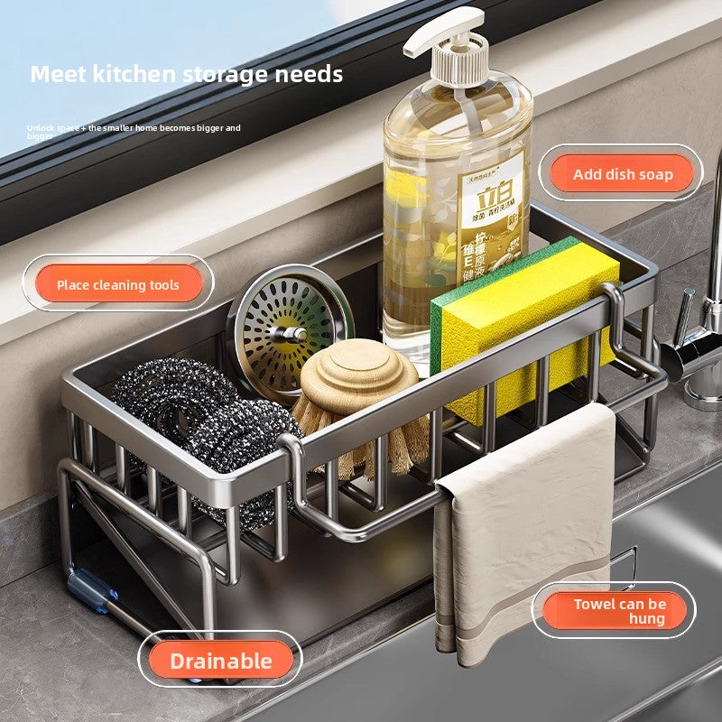 Kitchen Sink Drain Rack for Sponge and Dish Cloth