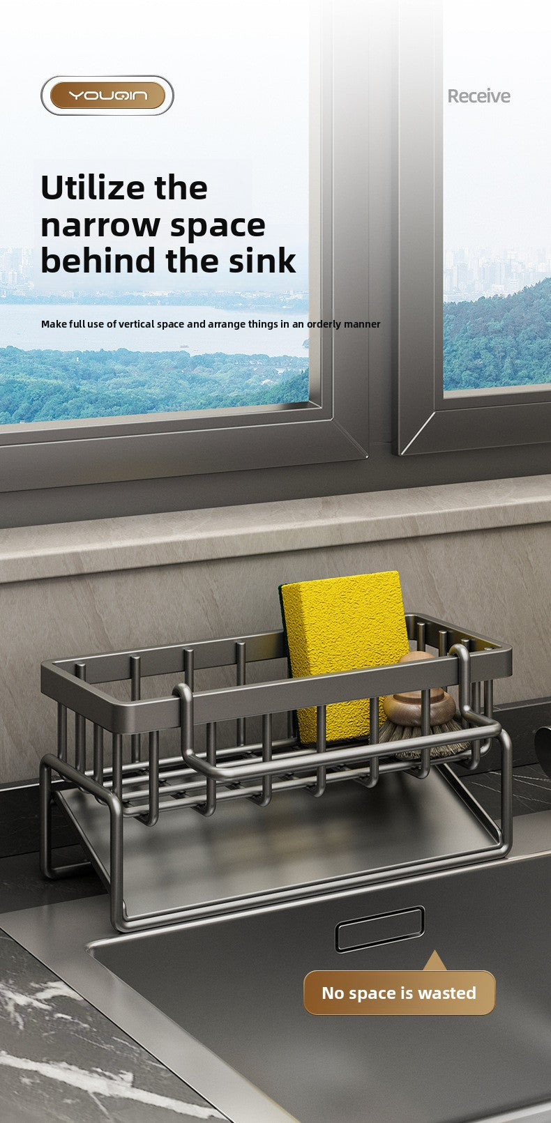 Kitchen Sink Drain Rack for Sponge and Dish Cloth