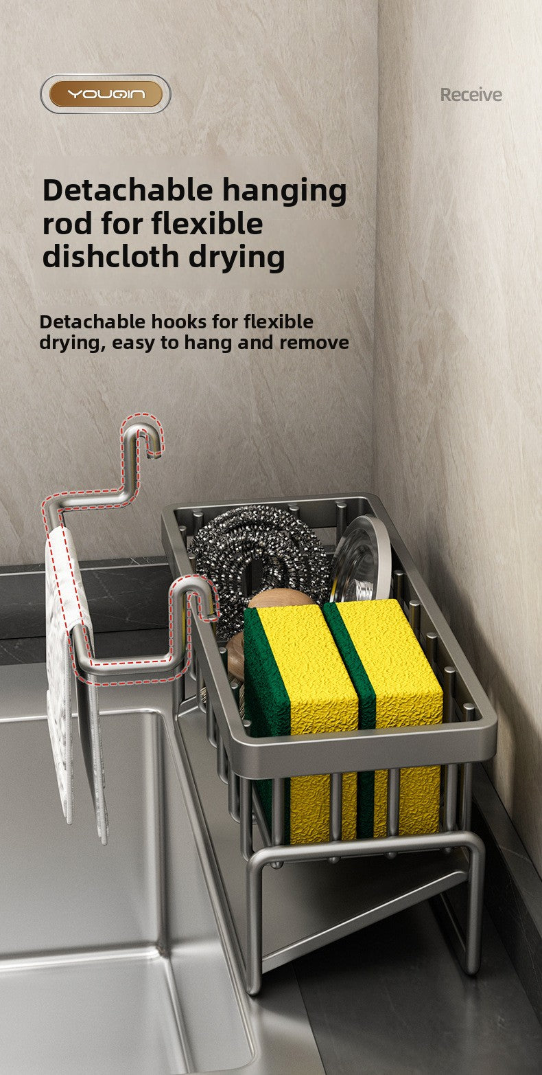 Kitchen Sink Drain Rack for Sponge and Dish Cloth