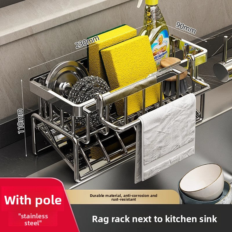 Kitchen Sink Drain Rack for Sponge and Dish Cloth