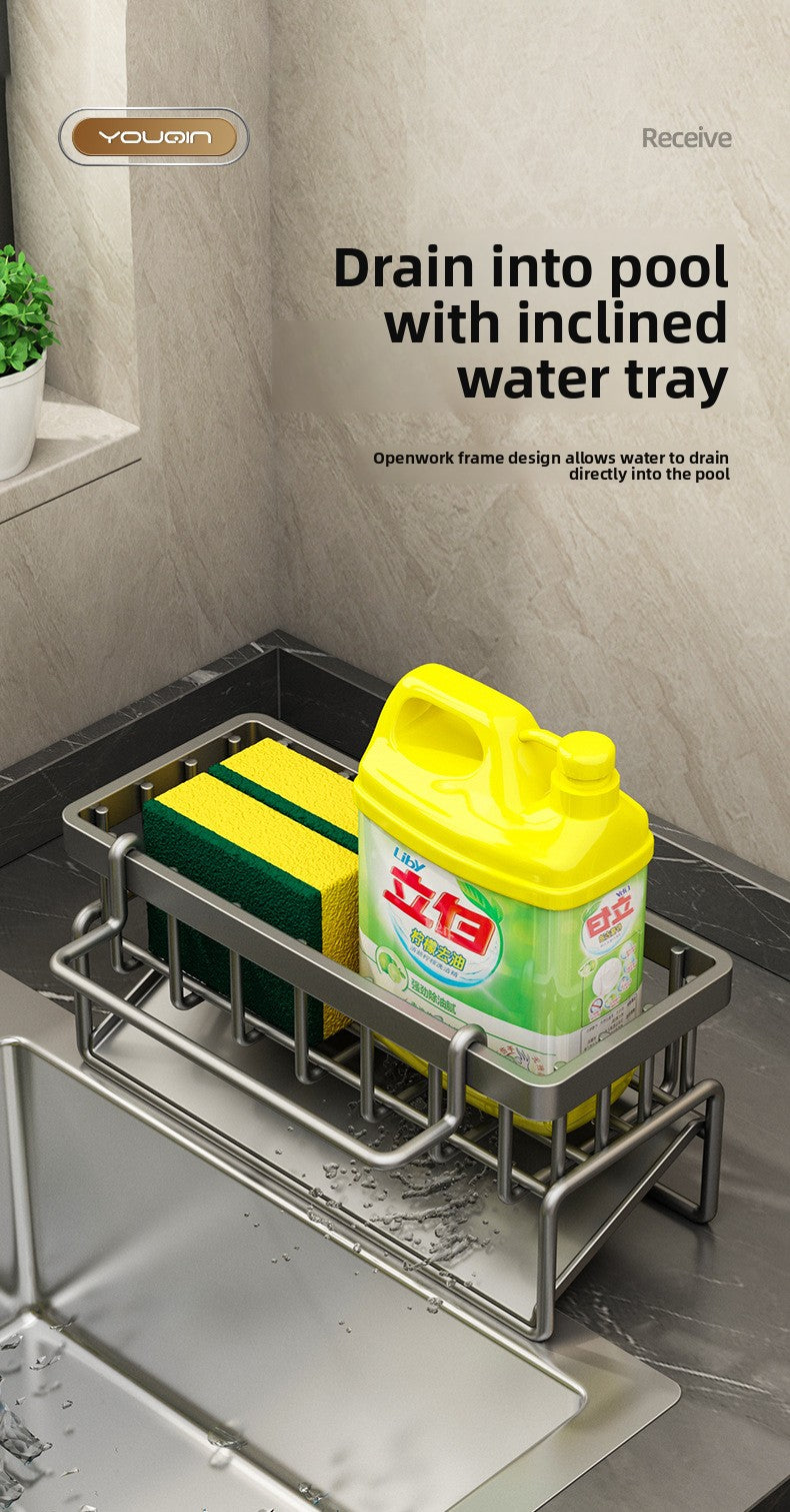 Kitchen Sink Drain Rack for Sponge and Dish Cloth