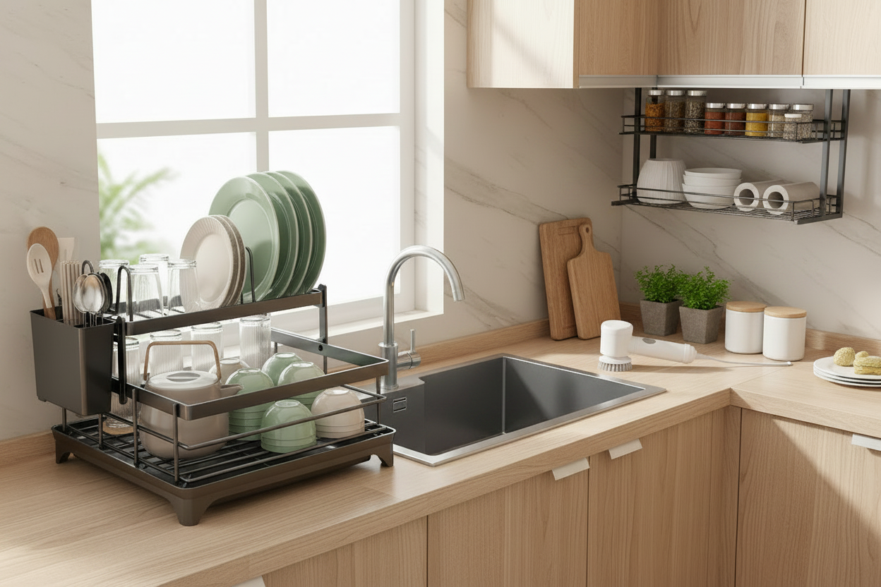 Kitchen lifestyle with Scrubly products - second set